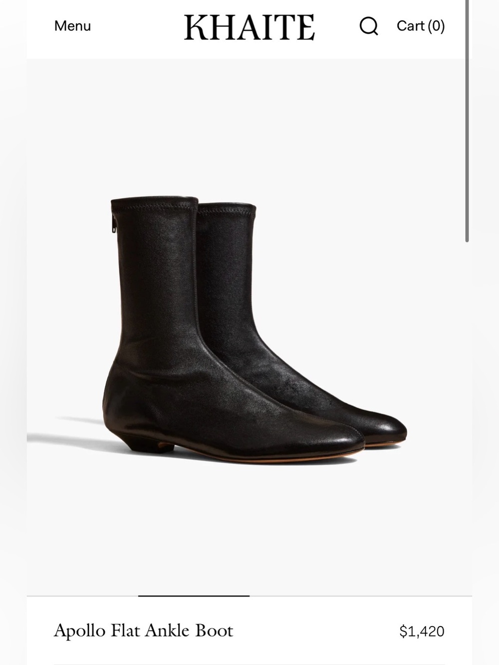 Khaite Apollo black leather ankle boot